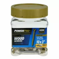 Power Pro Wood Screw #10 Bronze Epoxy X 3-In Exterior Flat