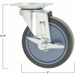 Caster Titan Rubber Tpr/Thermoplastic 5-In Swivel -Schlage Trade 08866431