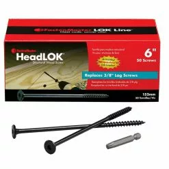 Fastenmaster Wood Screw Ecoat Lag Screw 6-In Exterior Structural Flat-Head Black