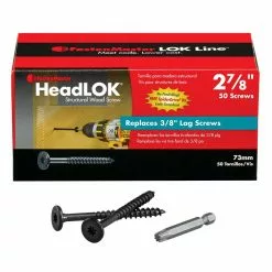 Fastenmaster Wood Screw Ecoat Lag Screw 2-7/8-In Exterior Flat-Head Structural Black