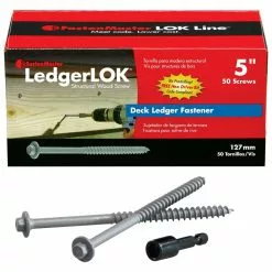 Fastenmaster Wood Hex-Head Screw Lag Screw 5-In Interior/Exterior Ecoat Structural Gray
