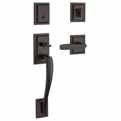 Baldwin Torrey Pine Door Smartkey Handleset Bronze Entry Deadbolt Venetian Single-Cylinder Torrey Prestige