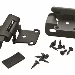 Amerock Cabinet Hinge Cabinet Hinge 1/2-In 2-Pack Flat Overlay Self-Closing Black