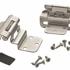 Schlage Trade 19 Amerock Cabinet Hinge Ball Tip Satin Nickel 3/8-In 2-Pack Self-Closing