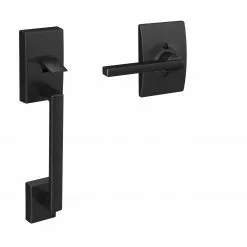 Schlage Door Handleset Latitude Century Matte Entry Black
