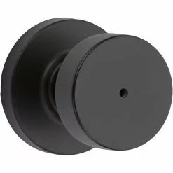 Door Knob Kwikset Pismo Matte Signature Privacy No Deadbolt Black -Schlage Trade 09713671