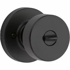 Door Knob Kwikset Pismo Matte Signature Privacy No Deadbolt Black -Schlage Trade 09713672