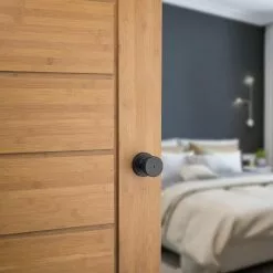 Door Knob Kwikset Pismo Matte Signature Privacy No Deadbolt Black -Schlage Trade 09713673