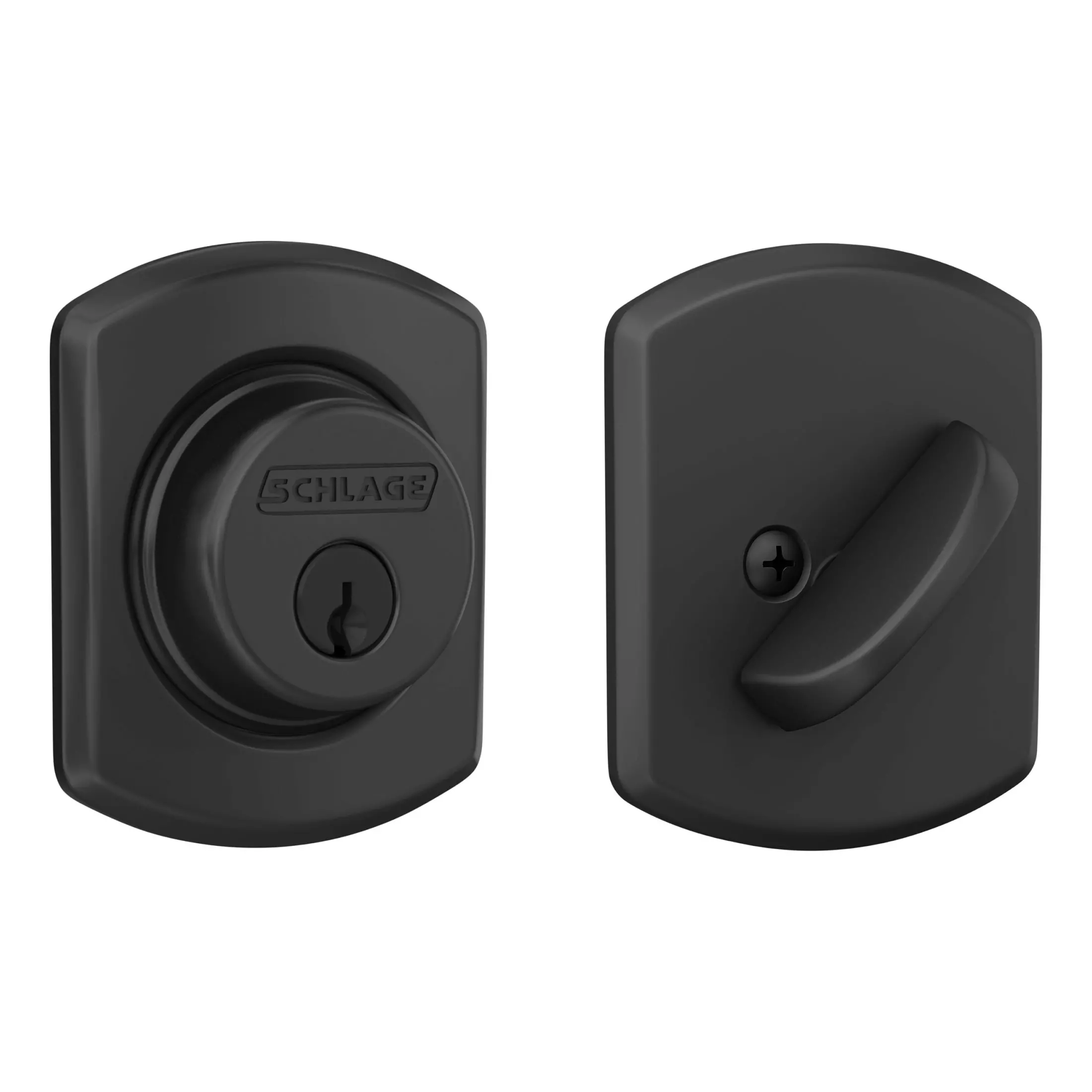 Schlage Greenwich Matte Deadbolt B60 Single Cylinder Black 3 Schlage Greenwich Matte Deadbolt B60 Single Cylinder Black