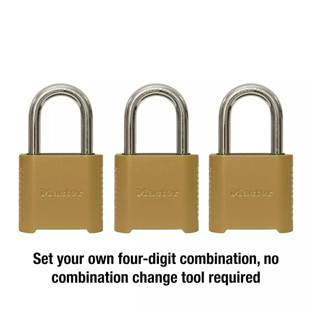 Padlock Zinc 3-Pack 2-In Master Lock Combination 4 Padlock Zinc 3-Pack 2-In Master Lock Combination - Image 3