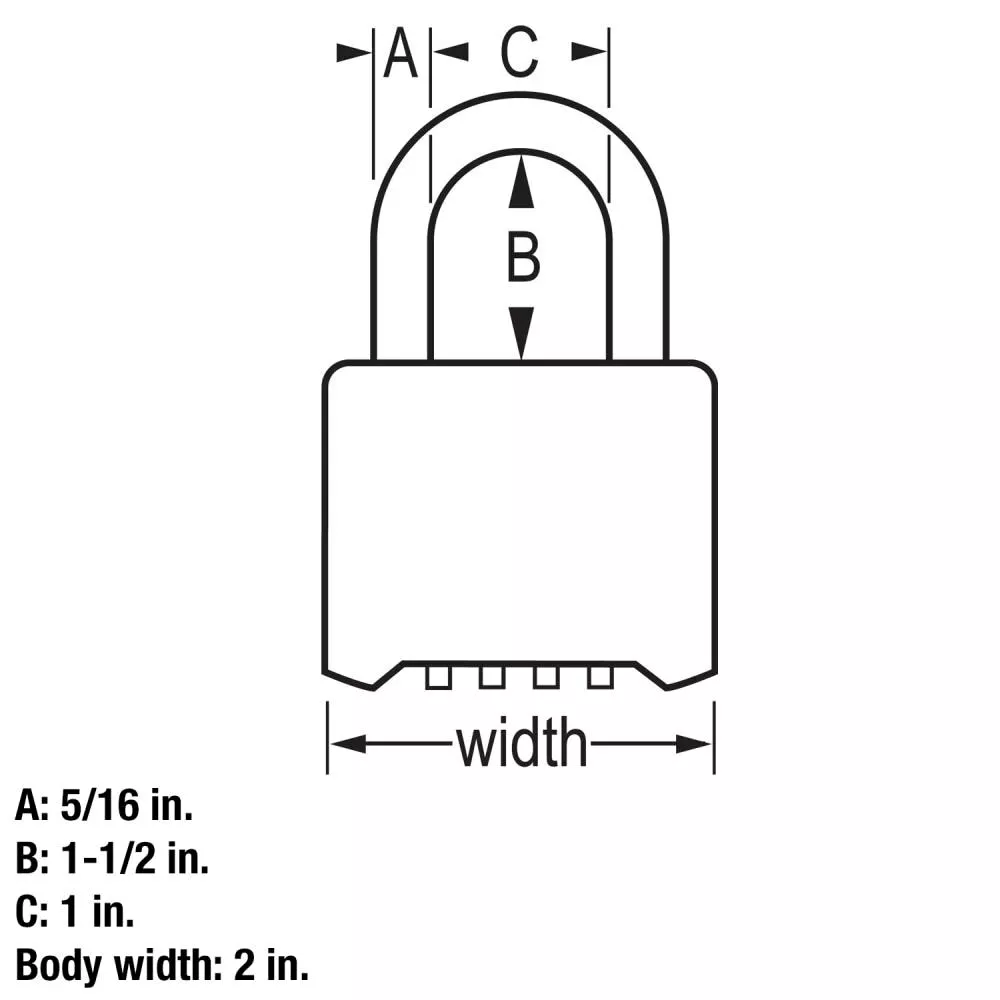 Padlock Zinc 3-Pack 2-In Master Lock Combination 6 Padlock Zinc 3-Pack 2-In Master Lock Combination - Image 5