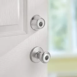 Tylo Pack Door Knob Kwikset Chrome Satin Combo Keyed Entry Single Deadbolt 11 Tylo Pack Door Knob Kwikset Chrome Satin Combo Keyed Entry Single Deadbolt -Schlage Trade 10292104