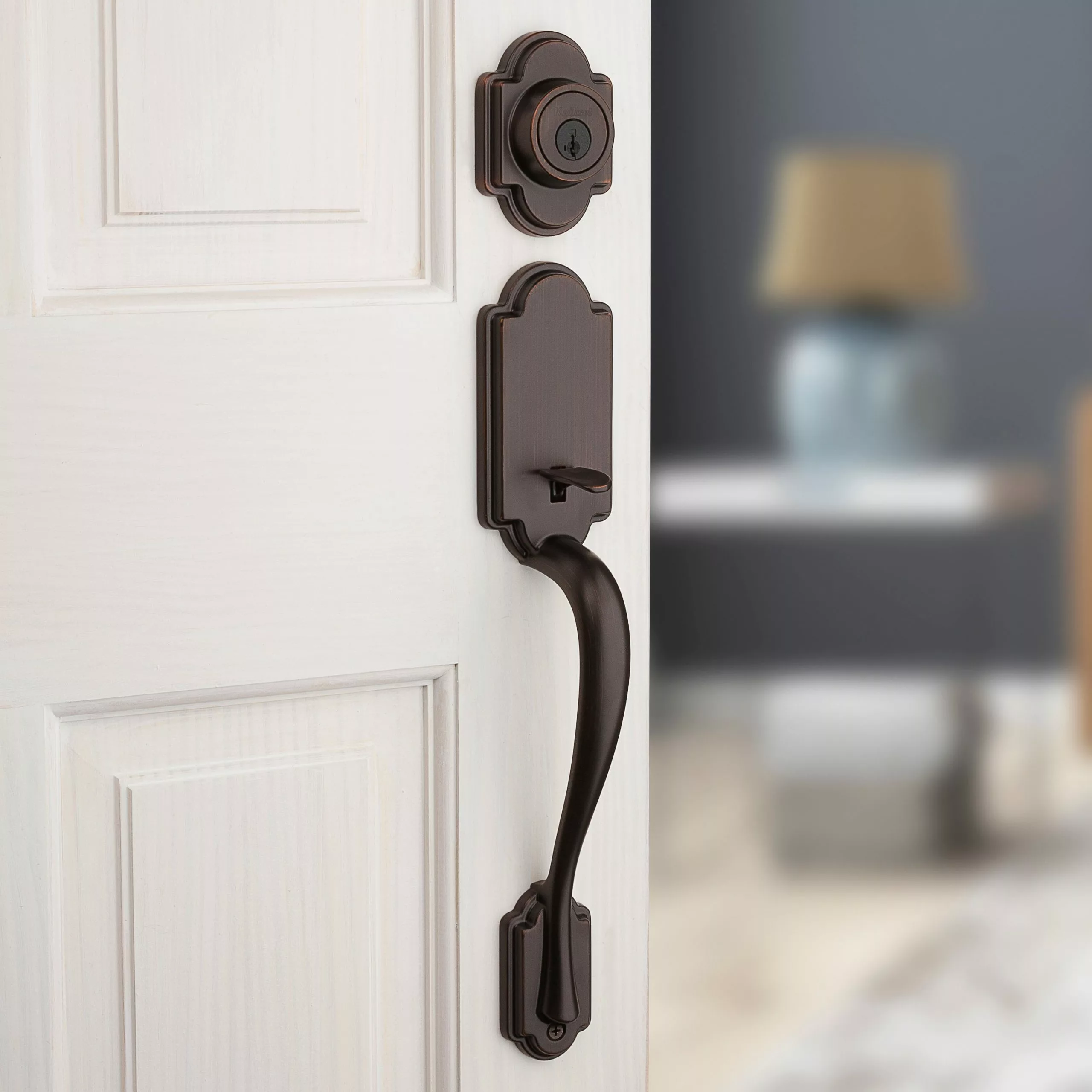 Door Kwikset Smartkey Handleset Tube Bronze Keyed Entry Signature Venetian Single-Cylinder Arlington Deadbolt 10 Door Kwikset Smartkey Handleset Tube Bronze Keyed Entry Signature Venetian Single-Cylinder Arlington Deadbolt - Image 8