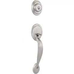 Door Kwikset Smartkey Handleset Nickel Dakota Satin Keyed Entry Deadbolt Single-Cylinder 12 Door Kwikset Smartkey Handleset Nickel Dakota Satin Keyed Entry Deadbolt Single-Cylinder -Schlage Trade 10292322