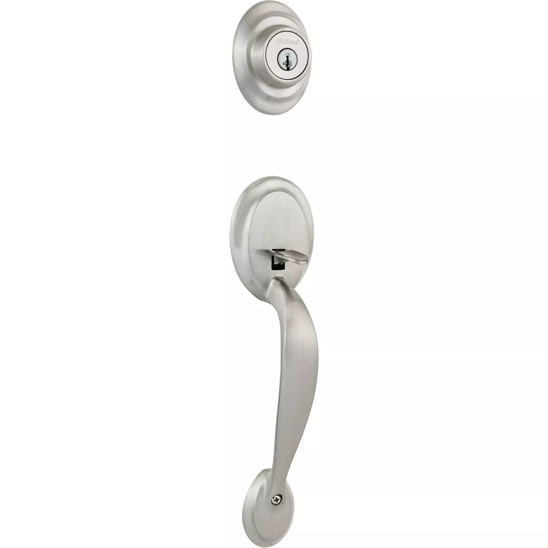 Door Kwikset Smartkey Handleset Nickel Dakota Satin Keyed Entry Deadbolt Single-Cylinder 6 Door Kwikset Smartkey Handleset Nickel Dakota Satin Keyed Entry Deadbolt Single-Cylinder - Image 4