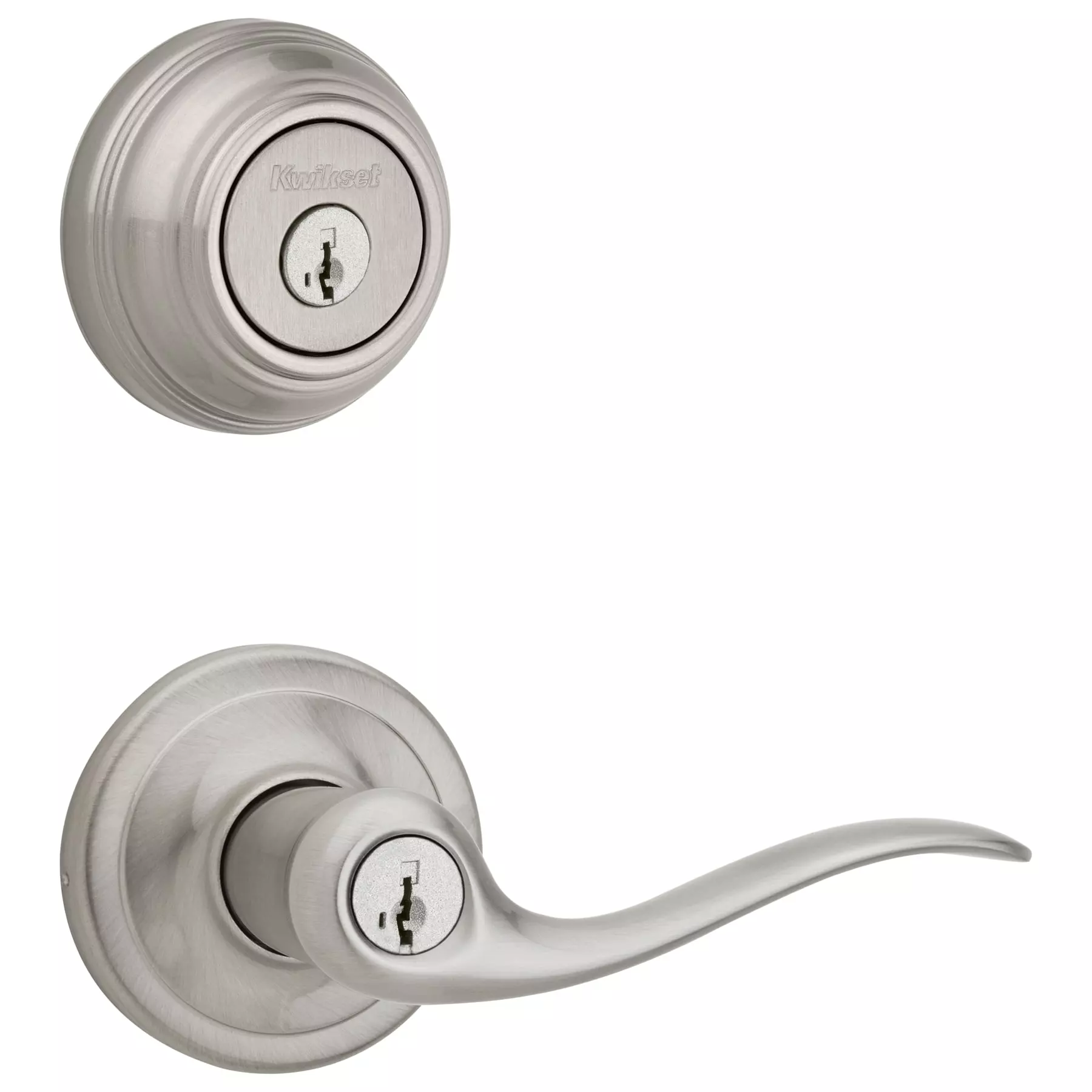 Tustin Pack Door Smartkey Kwikset Handle Deadbolt Nickel Satin Combo Universal Signature Single-Cylinder Keyed Entry 6 Tustin Pack Door Smartkey Kwikset Handle Deadbolt Nickel Satin Combo Universal Signature Single-Cylinder Keyed Entry - Image 4