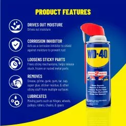 Hardware Lubricant Spray Wd-40 2 Way 12-Oz Multi-Use Smart Straw -Schlage Trade 10324554