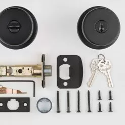 Door Knob Kwikset Smartkey Pismo Keyed Entry Signature No Deadbolt Matte Black -Schlage Trade 10402130 scaled