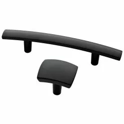 Brainerd Drawer Pull Arch Bar Caroline 3-In Center To Center Matte Black -Schlage Trade 10759604
