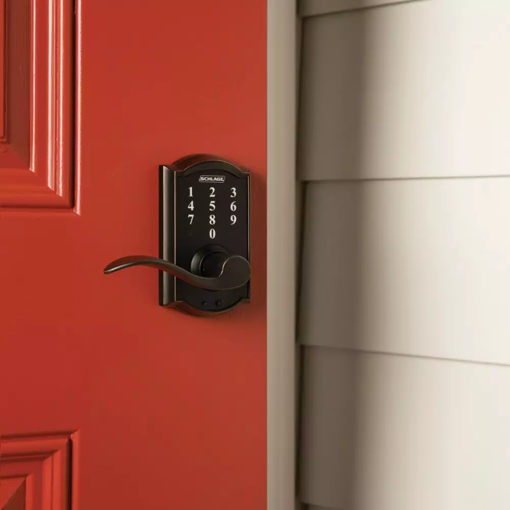 Schlage Door Lock Keypad Handle Bronze Aged Lighted Touch Touchscreen Electronic Camelot 7 Schlage Door Lock Keypad Handle Bronze Aged Lighted Touch Touchscreen Electronic Camelot - Image 5