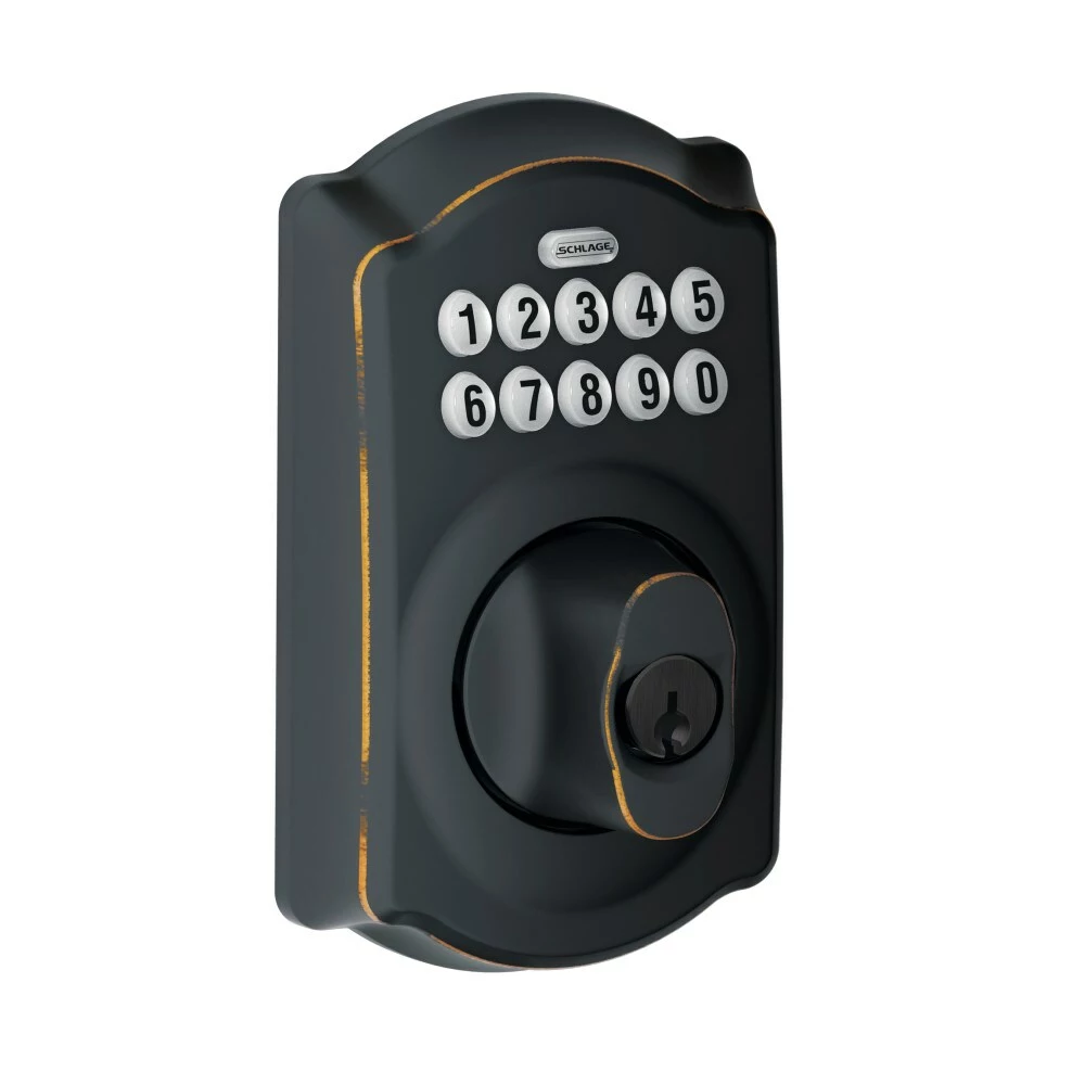 Schlage Door Lock Keypad Bronze Electronic Lighted Deadbolt Camelot Single Cylinder Aged 4 Schlage Door Lock Keypad Bronze Electronic Lighted Deadbolt Camelot Single Cylinder Aged - Image 2