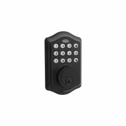 Honeywell Door Keypad Lock Single Cylinder Electronic Lighted Deadbolt Matte Black