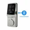 Lockly Door Keypad Lock Deadbolt Secure Plu Pgd728F-Sn Wi-Fi Bluetooth Nickel Satin Lock Enabled Electronic Biometric Lighted Touchscreen Deadbolt Single Cylinder -Schlage Trade 10813276