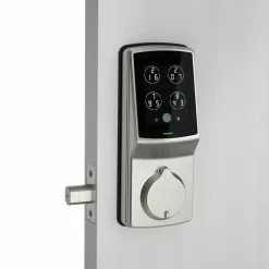 Lockly Door Keypad Lock Deadbolt Secure Plu Pgd728F-Sn Wi-Fi Bluetooth Nickel Satin Lock Enabled Electronic Biometric Lighted Touchscreen Deadbolt Single Cylinder -Schlage Trade 10828210