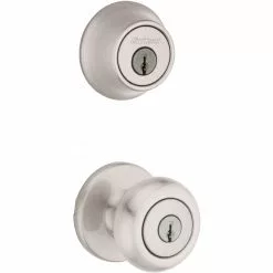 Pack Door Cove Kwikset Knob Nickel Satin Combo Keyed Entry Security Single Deadbolt -Schlage Trade 11000737