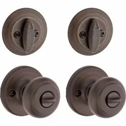 Door Cove Kwikset Knob Bronze Multi-Pack Keyed Entry Security Single Deadbolt Venetian -Schlage Trade 11002489