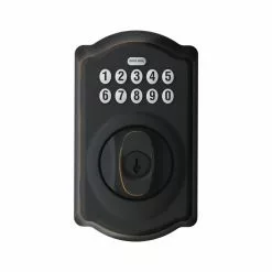 Schlage Door Lock Keypad Bronze Electronic Lighted Deadbolt Camelot Single Cylinder Aged 11 Schlage Door Lock Keypad Bronze Electronic Lighted Deadbolt Camelot Single Cylinder Aged -Schlage Trade 11020112