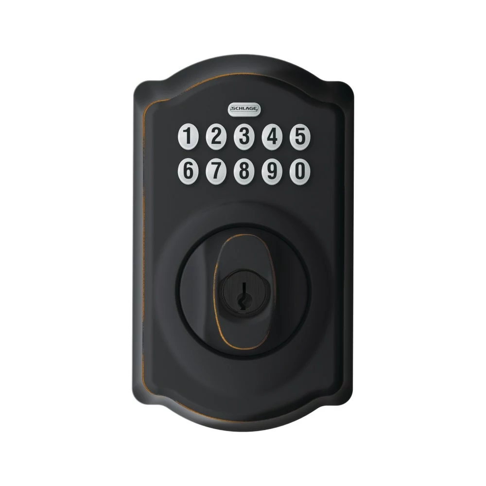Schlage Door Lock Keypad Bronze Electronic Lighted Deadbolt Camelot Single Cylinder Aged 5 Schlage Door Lock Keypad Bronze Electronic Lighted Deadbolt Camelot Single Cylinder Aged - Image 3