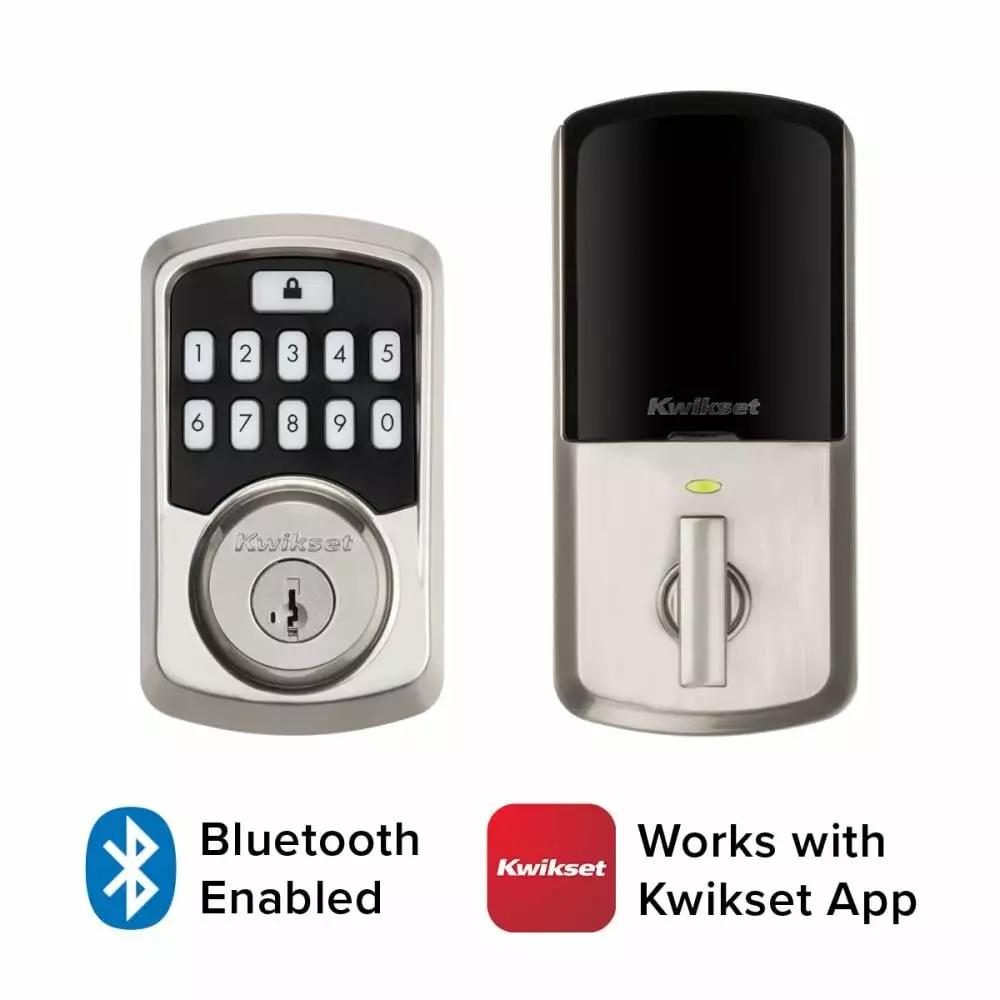 Door Keypad Kwikset Lock Bluetooth Nickel Aura Satin Electronic Lighted Enabled Deadbolt Single Cylinder 5 Door Keypad Kwikset Lock Bluetooth Nickel Aura Satin Electronic Lighted Enabled Deadbolt Single Cylinder - Image 3
