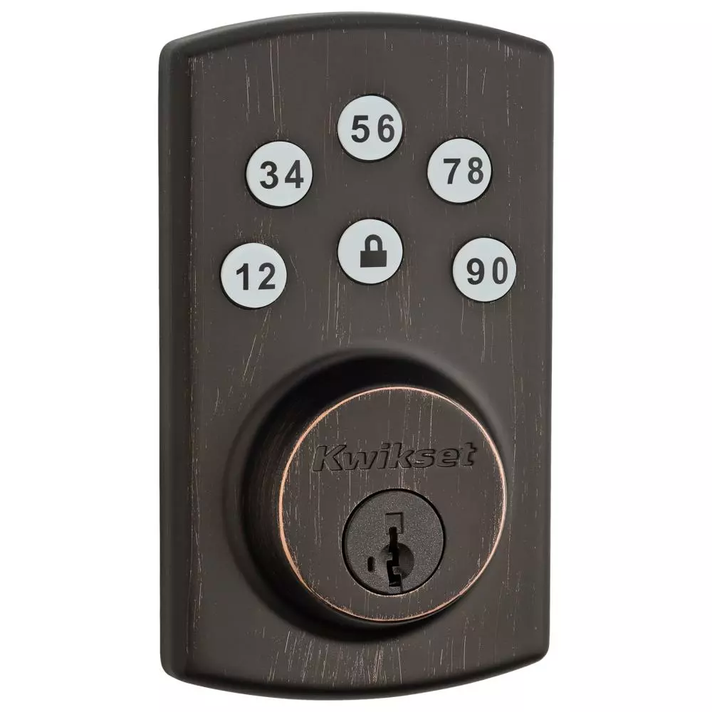 Door Lock Keypad Kwikset Smartkey Deadbolt Powerbolt2 Bronze 1-Cylinder Single-Cylinder Lighted Electronic Venetian 9 Door Lock Keypad Kwikset Smartkey Deadbolt Powerbolt2 Bronze 1-Cylinder Single-Cylinder Lighted Electronic Venetian - Image 7