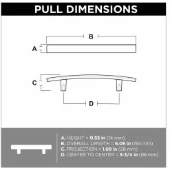 Brainerd Arch Bar Drawer Pull Caroline 3-3/4-In Center To Center Matte Black 14 Brainerd Arch Bar Drawer Pull Caroline 3-3/4-In Center To Center Matte Black -Schlage Trade 11873012