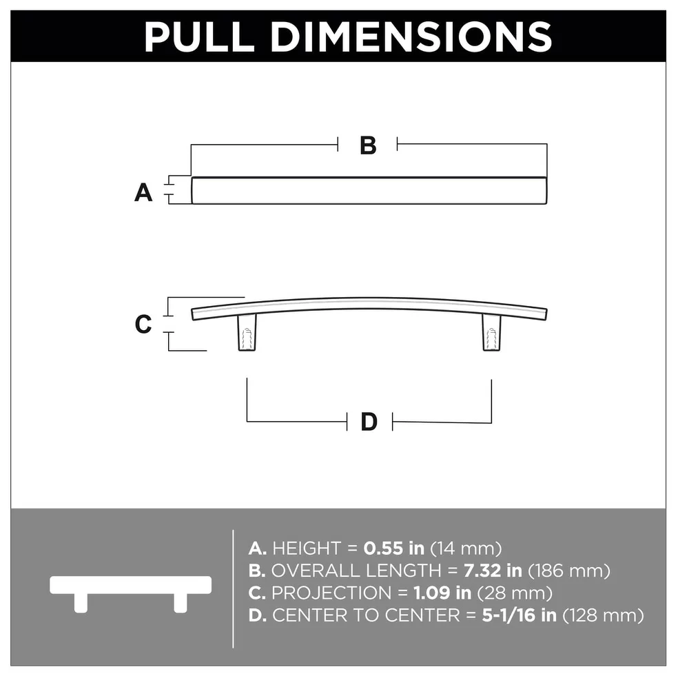 Brainerd Arch Bar Drawer Pull Caroline 5-1/16-In Center To Center Matte Black 8 Brainerd Arch Bar Drawer Pull Caroline 5-1/16-In Center To Center Matte Black - Image 6