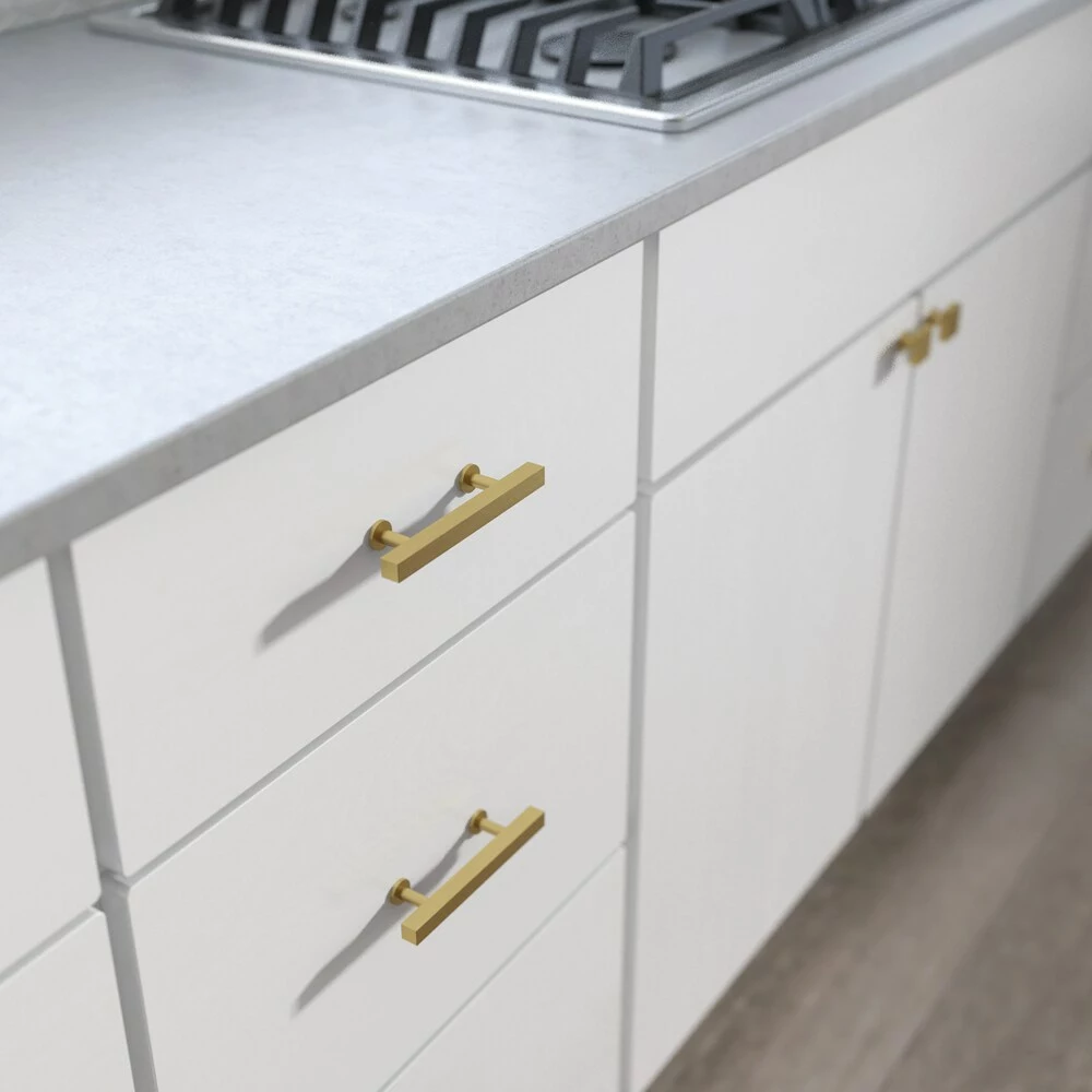 Brainerd Bar Drawer Bar Pull Bras 3-In Brushed Center To Center Rectangular Square 4 Brainerd Bar Drawer Bar Pull Bras 3-In Brushed Center To Center Rectangular Square - Image 2