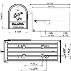 Mailbox Metal Large Elite Black Post Mount Gibraltar 13 Mailbox Metal Large Elite Black Post Mount Gibraltar -Schlage Trade 12334214