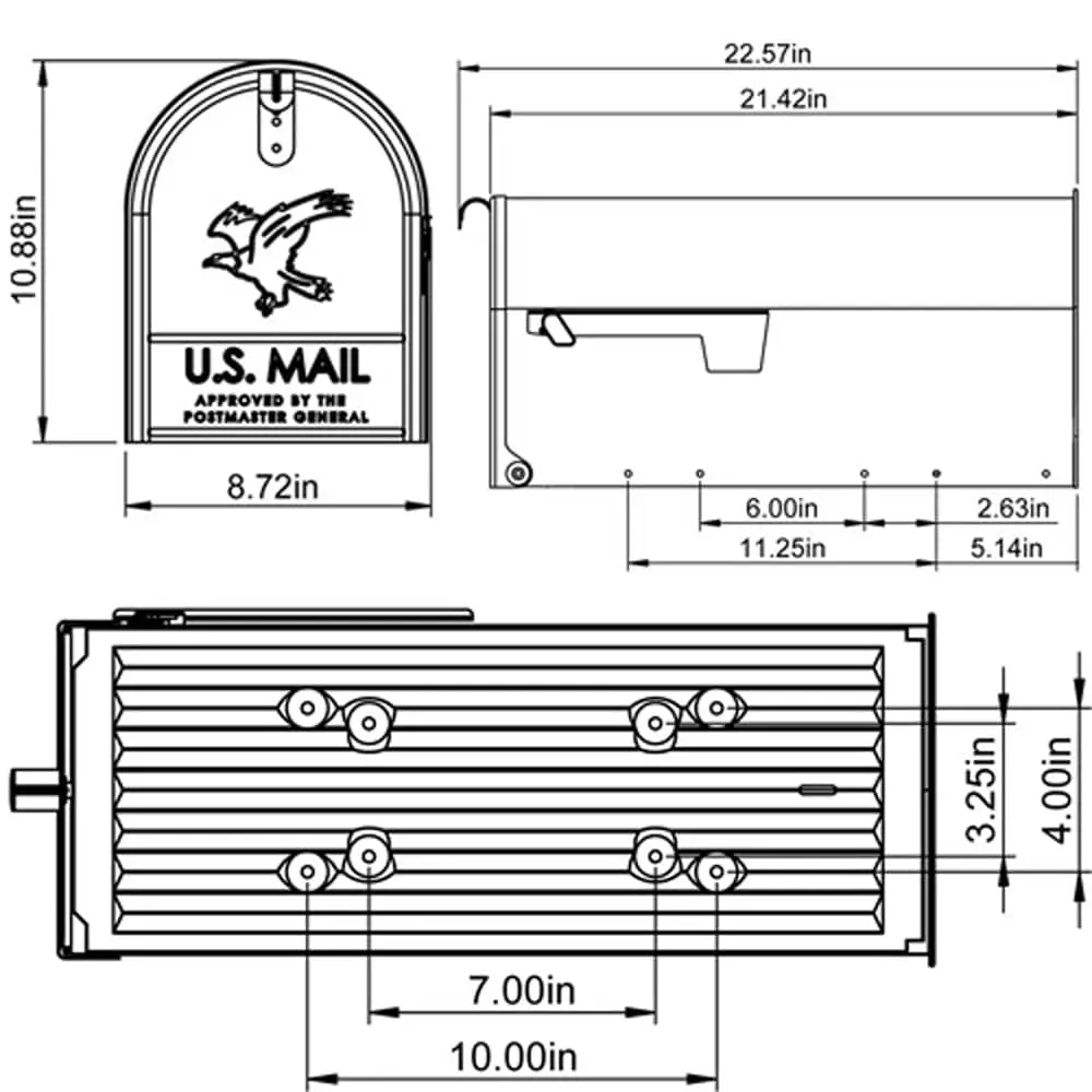 Mailbox Metal Large Elite Black Post Mount Gibraltar 8 Mailbox Metal Large Elite Black Post Mount Gibraltar - Image 6