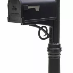Post Mailbox Polymer 4 X 4 Post Gibraltar Victorian Black -Schlage Trade 12336385