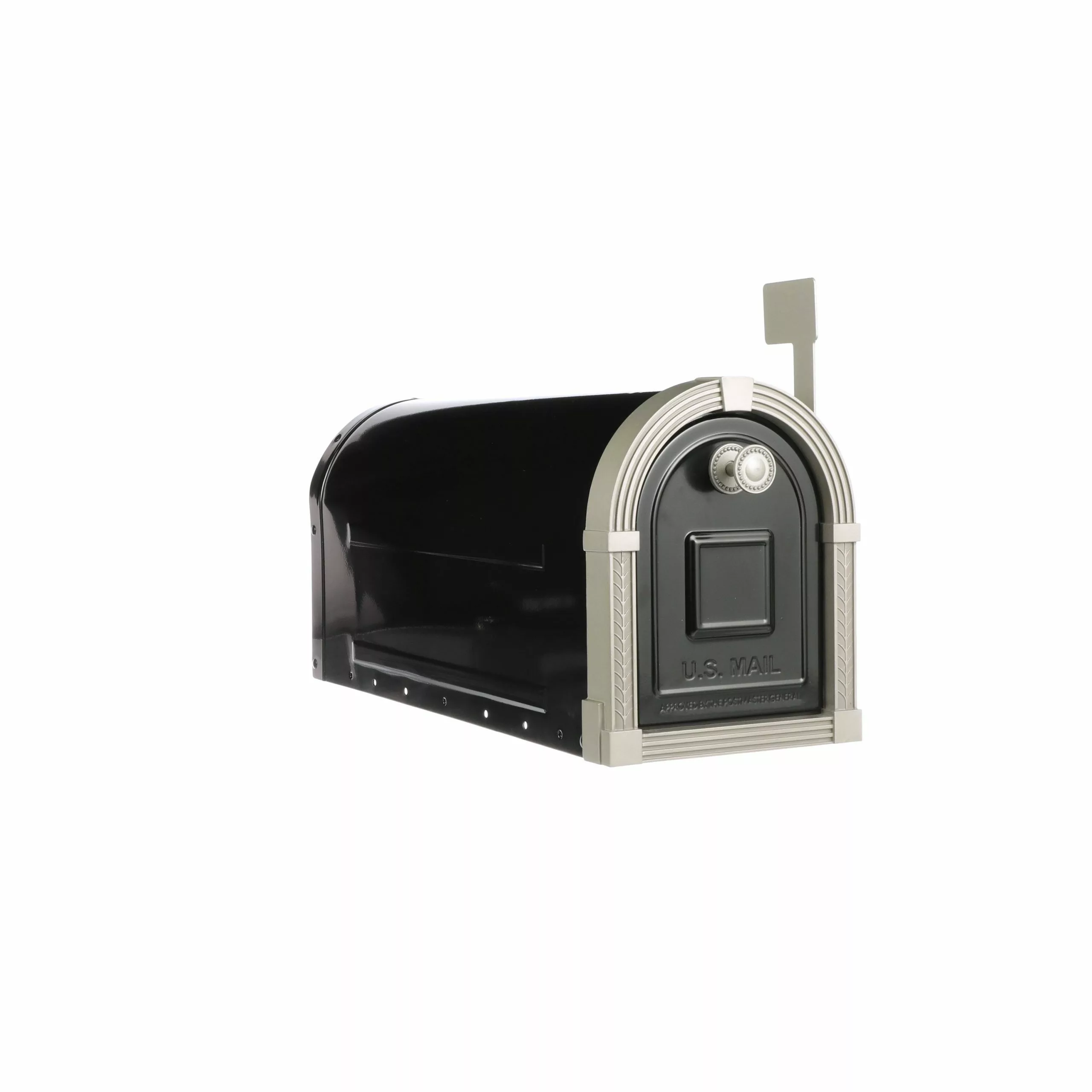 Mailbox Post Mount Nickel Metal Large Brunswick Gibraltar Black/Brushed 7 Mailbox Post Mount Nickel Metal Large Brunswick Gibraltar Black/Brushed - Image 5