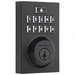 Door Keypad Kwikset Lock Single Electronic Smartcode Lighted Deadbolt Cylinder 913 Matte Black -Schlage Trade 14080919