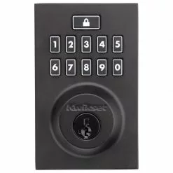 Door Keypad Kwikset Lock Single Electronic Smartcode Lighted Deadbolt Cylinder 913 Matte Black -Schlage Trade 14080920