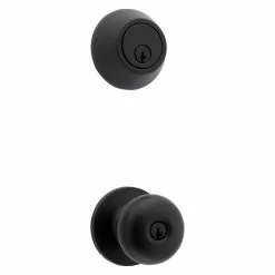 Reliabilt Pack Door Knob Baron Matte Combo Keyed Entry Single Deadbolt Black