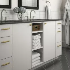 Brainerd Arch Bar Drawer Pull Caroline Bras 3-In Brushed Center To Center -Schlage Trade 14544201