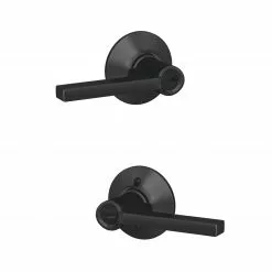 Door Handle Latitude Matte Universal Entry Keyed Schlage Black