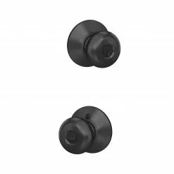 Door Knob Schlage Plymouth Matte Keyed Entry No Deadbolt Black