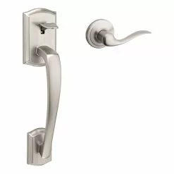 Tustin Door Kwikset Handleset Nickel Satin Entry Signature Prescott