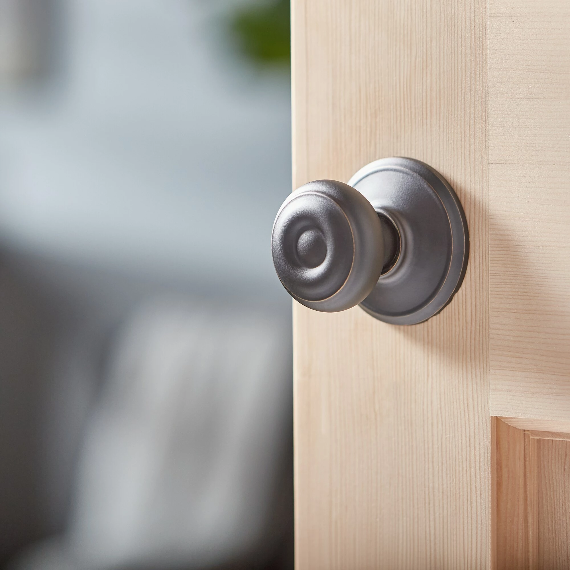 Door Knob Schlage F10 Aged Bronze Passage No Deadbolt Georgian 4 Door Knob Schlage F10 Aged Bronze Passage No Deadbolt Georgian - Image 2