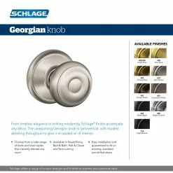 Door Knob Bronze Privacy Schlage No Deadbolt Georgian Aged -Schlage Trade 15360081 scaled